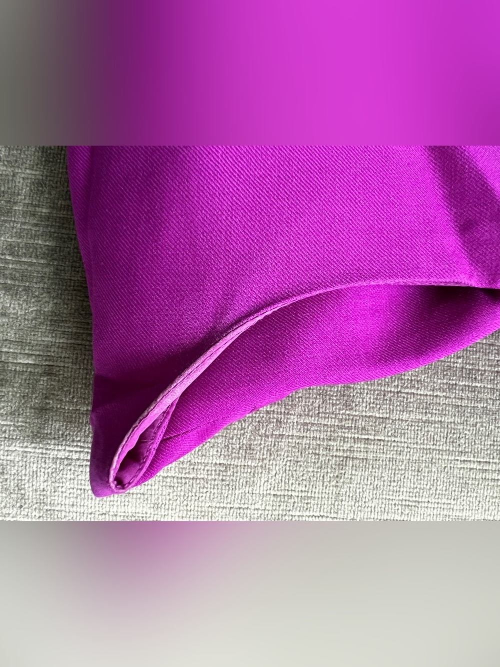 J.Crew 100% Wool Magenta Purple Ruffle Front Sheath Dress Size 4 - Picture 7 of 8